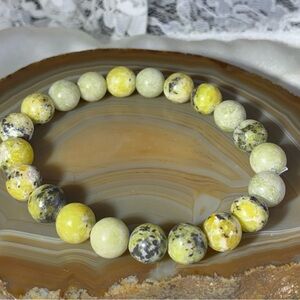 Natural Serpentine Gemstone Stretch Bracelet